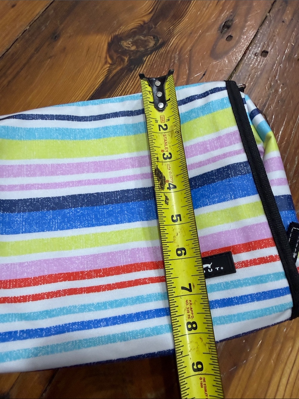 Scout Multicolor Striped Cosmetic Pouch in Red, Blue, Yellow, Pink, Green - Picture 3 of 8